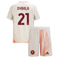 Stroje piłkarskie AS Roma Paulo Dybala #21 Koszulka Wyjazdowej dla dzieci 2024-25 Krótki Rękaw (+ szorty)